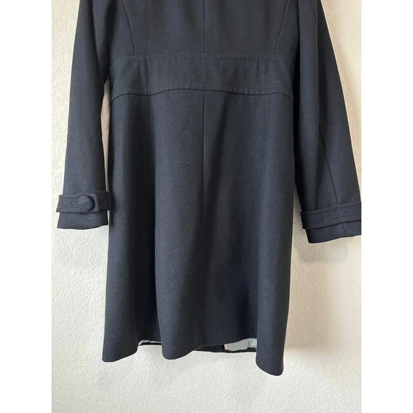 J. Crew Womens Size 4 Black Lady Day Coat Double Breasted Long Wool Peacoat - Picture 10 of 16